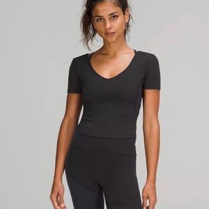 Black Align Short Sleeve Top